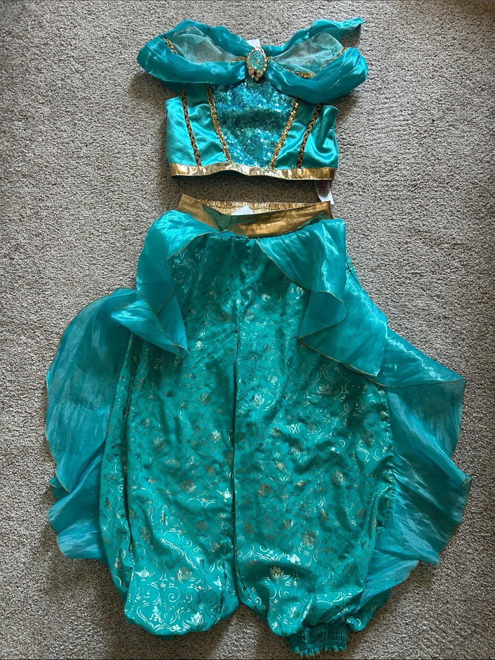 Disney Teal and Gold Princess Jasmine Two-Piece Costume